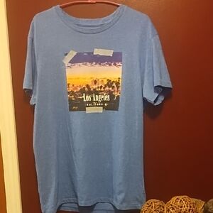 Blue Los Angeles Graphic T-Shirt